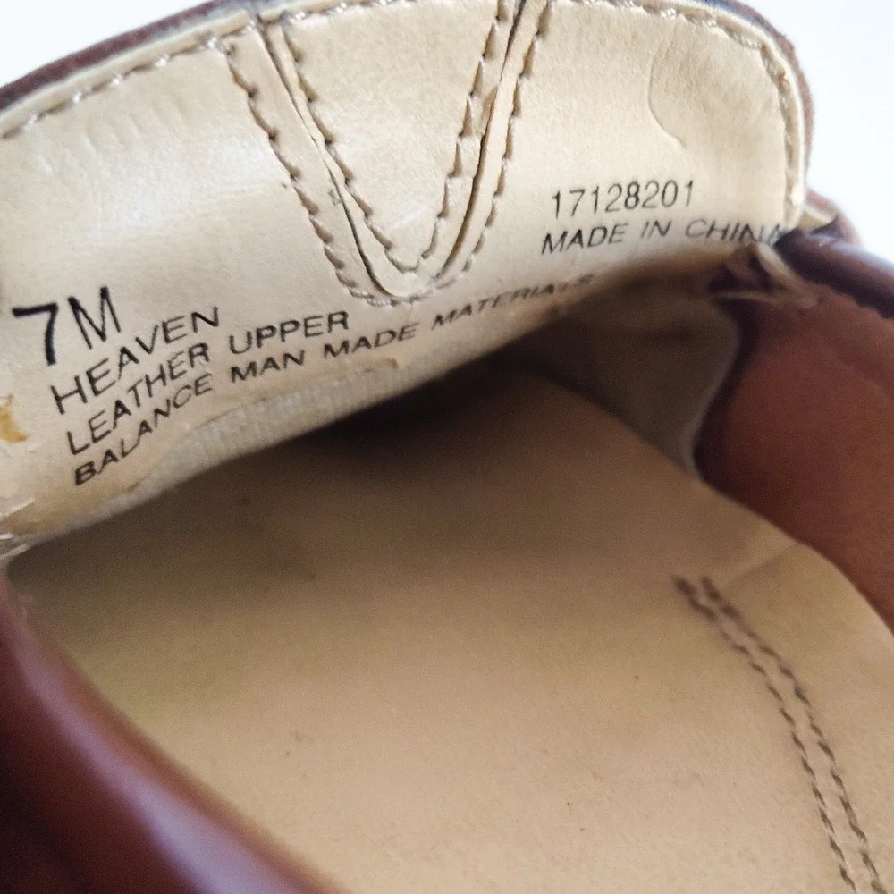 Naturalizer‎ Loafers 7 Leather Buckle Brown Classic Slip On Comfort Flats Shoes